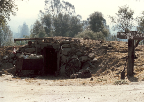 King Sullivan's Mine sign at a rustic outdoor attraction