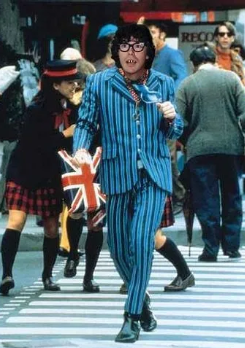 Mike in an Austin Powers costume