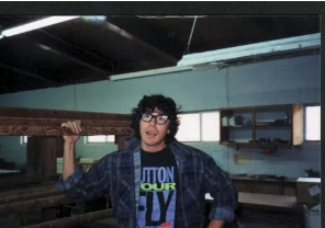 Mike goofing around indoors